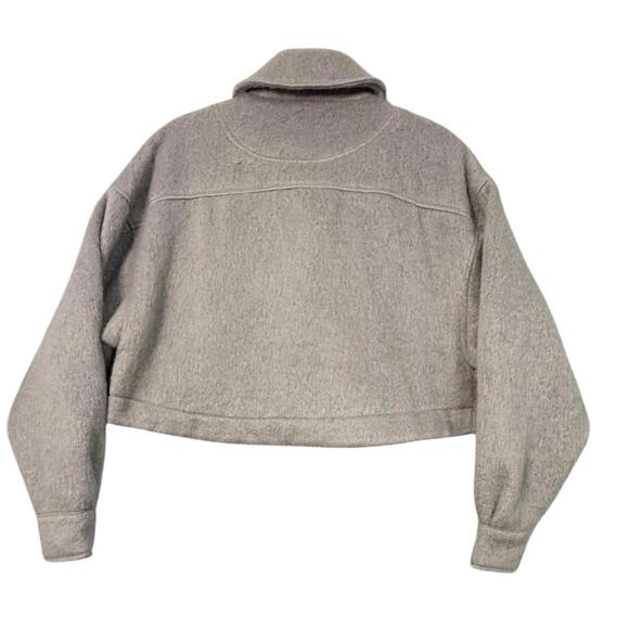Urban Outfitters Harlow Cropped Shirt Jacket M Grey Long Sleeves Streetwear - Picture 3 of 5